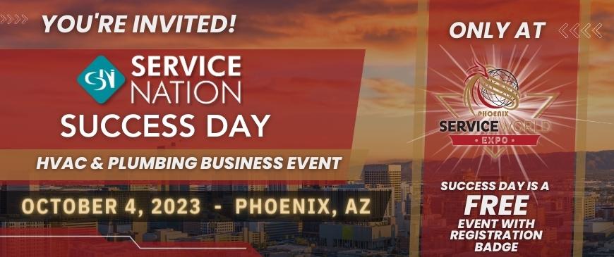 Invite to Success Day HVAC and Plumbing Business Event October 4th